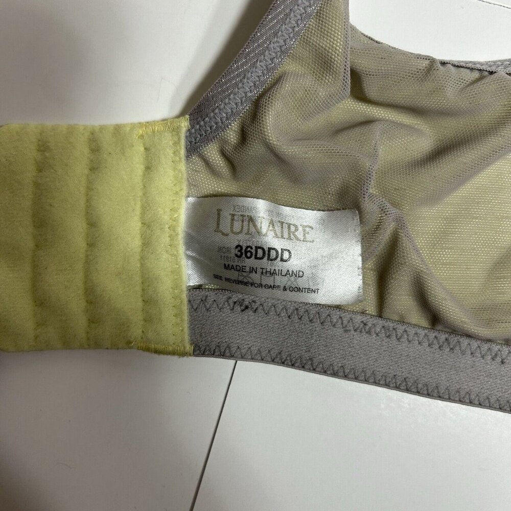Lunaire 267-11 Seamless Underwire Sports Bra Mesh Womens 36DDD Yellow Gray Flaw - Picture 9 of 9